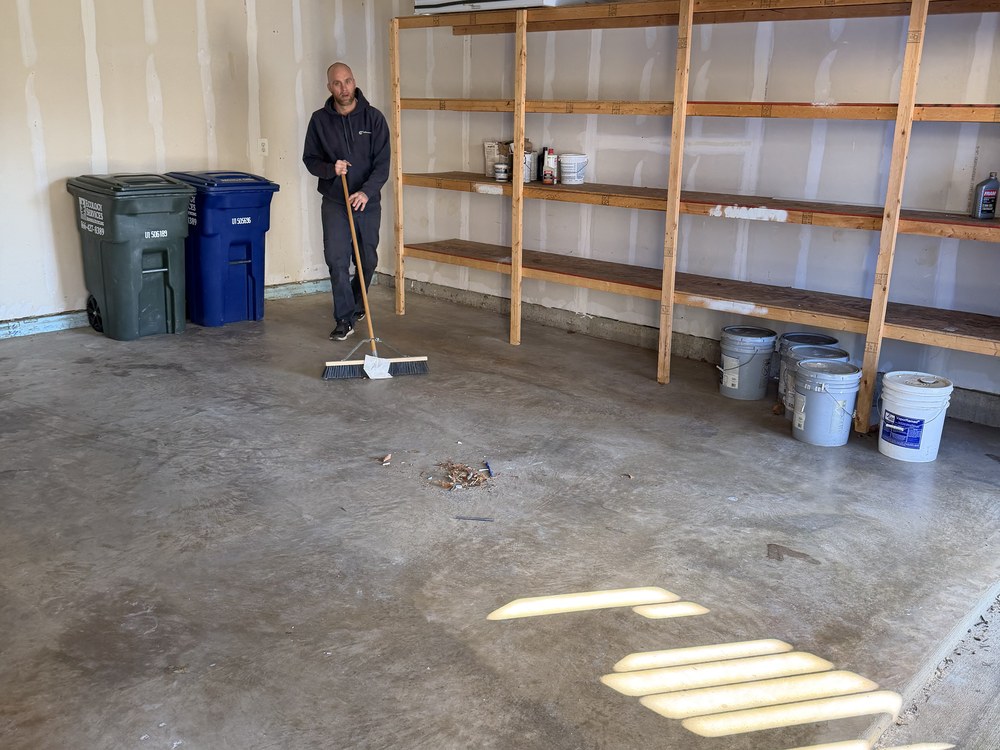 Same garage swept and cleared after the cleanout on Southmoor Street in Elkridge, MD